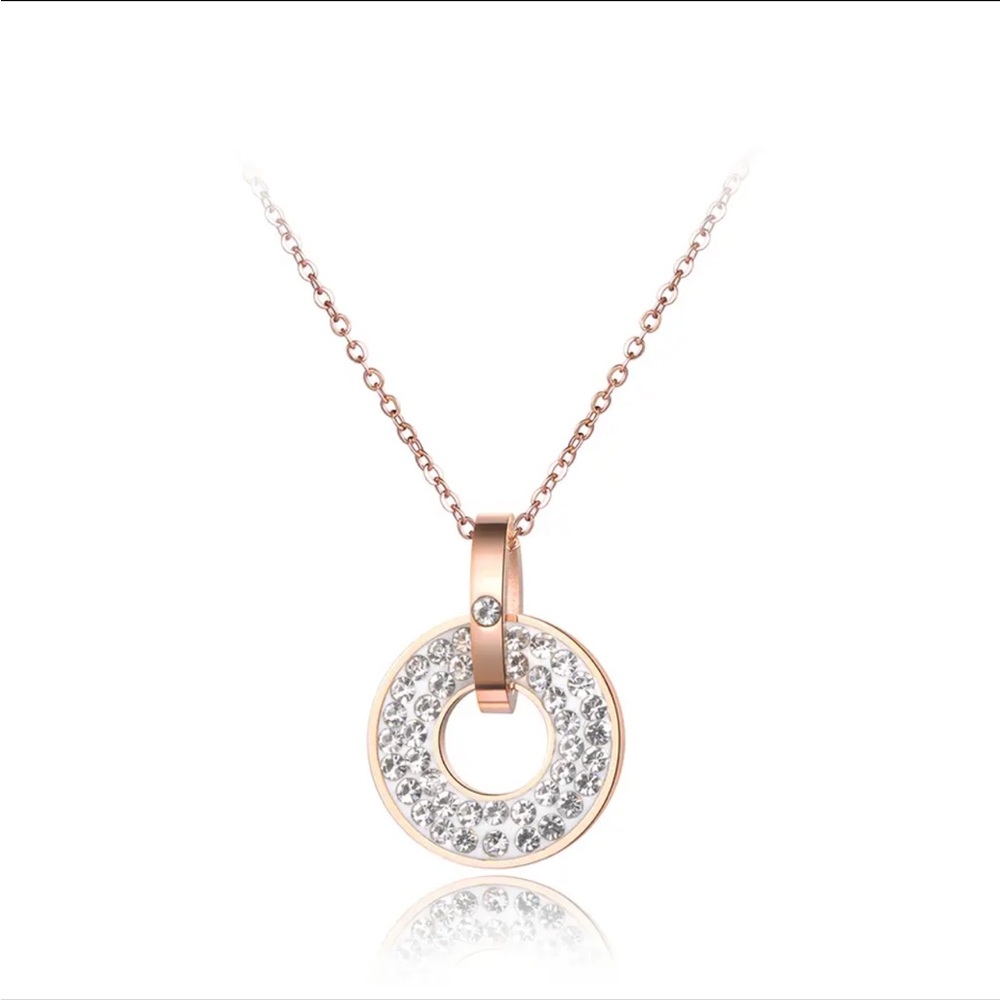 Rose Gold Filled Cubic Zirconia Necklace